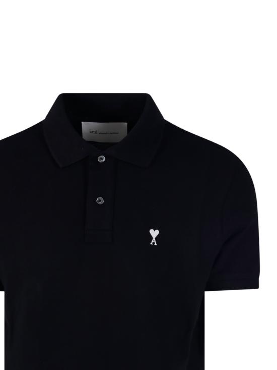 26SS 아미 스몰 하트 로고 폴로 티셔츠 HPL411 760 045 BLACK WHITE CREAM - AMI