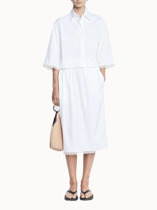  마리아 맥마누스 미디 스커트 레이스 튤립 스커트 화이트 - MARIA MCMANUS