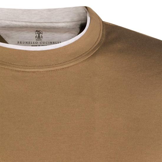  브루넬로 쿠치넬리 반팔 티셔츠 Brunello Cucinelli 코튼 티셔츠 - BRUNELLO CUCINELLI