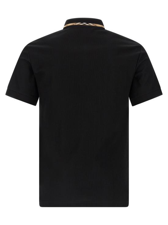26SS 버버리 체크 트리밍 코튼 폴로셔츠 8126949BLACK - BURBERRY