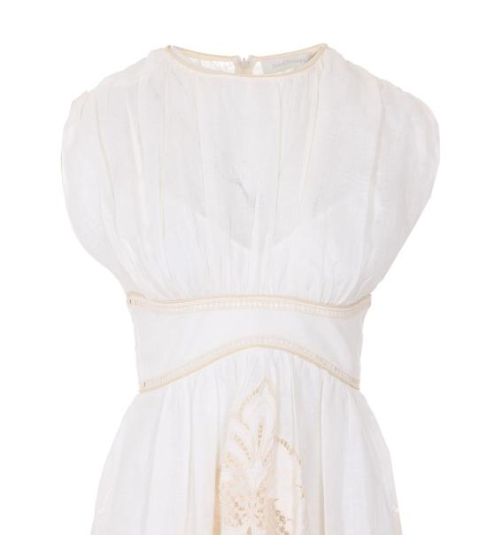  짐머만 롱 원피스 데이라이트 웨이스티드 드레스 화이트 - ZIMMERMANN