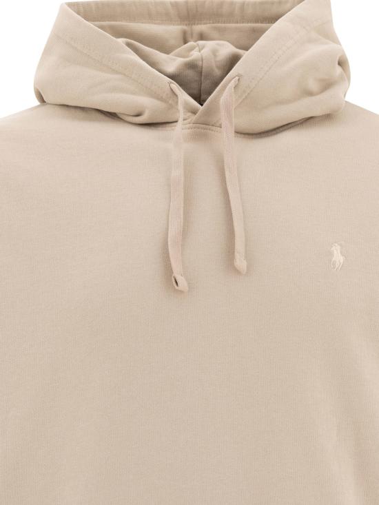 26SS 폴로 랄프로렌 긴팔 티셔츠 로고가 있는 후드티 (베이지색) - POLO RALPH LAUREN