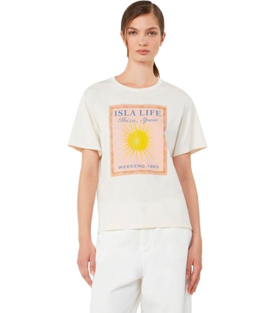 26SS 위켄드막스마라 판테라 코튼 티셔츠 2615971032600 003 XS White - WEEKEND MAX MARA