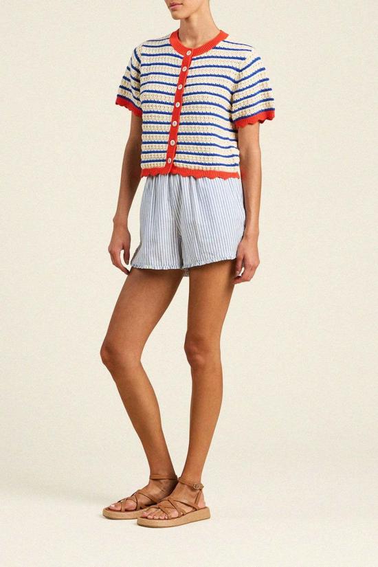  트로바타 가디건 버즈 오브 파라다이스 오로라 반팔 - TROVATA