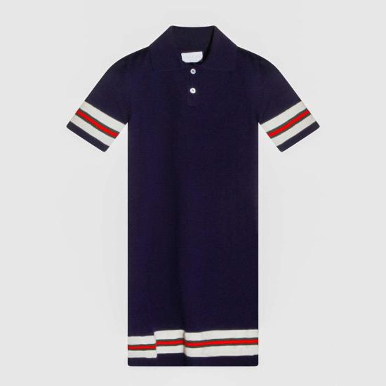  [키즈] 구찌 원피스 아동용 잉크 앤 화이트 코튼 드레스