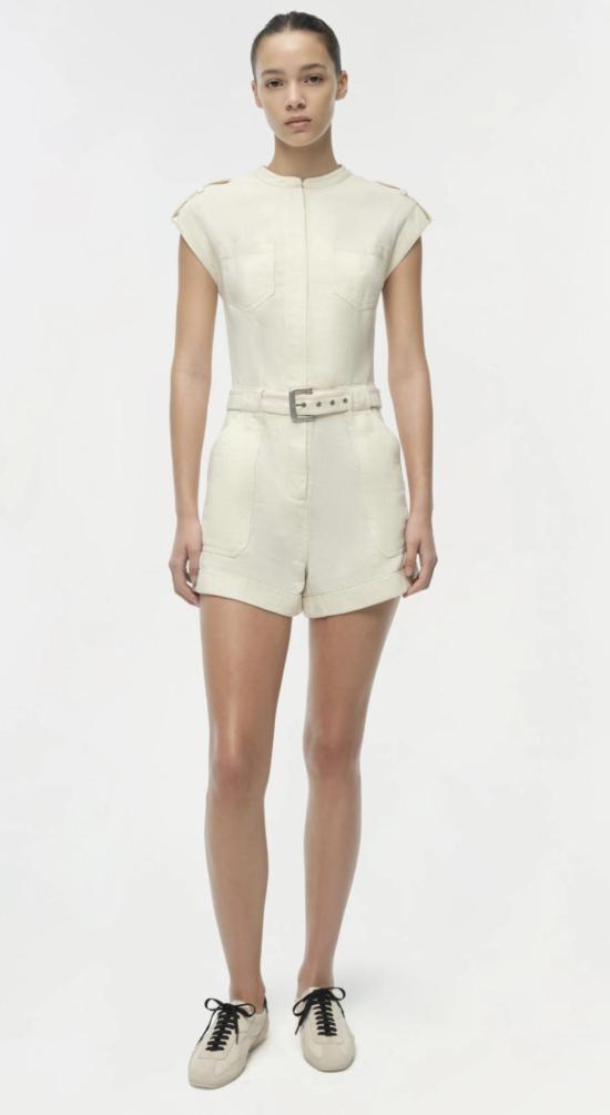  조나단 심카이 점프수트 팅카 벨티드 롬퍼 에크루 - JONATHAN SIMKHAI