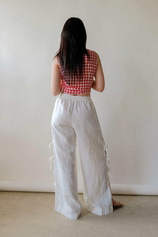  우마 왕 스트레이트 팬츠 우마 린넨 바지 - UMA WANG