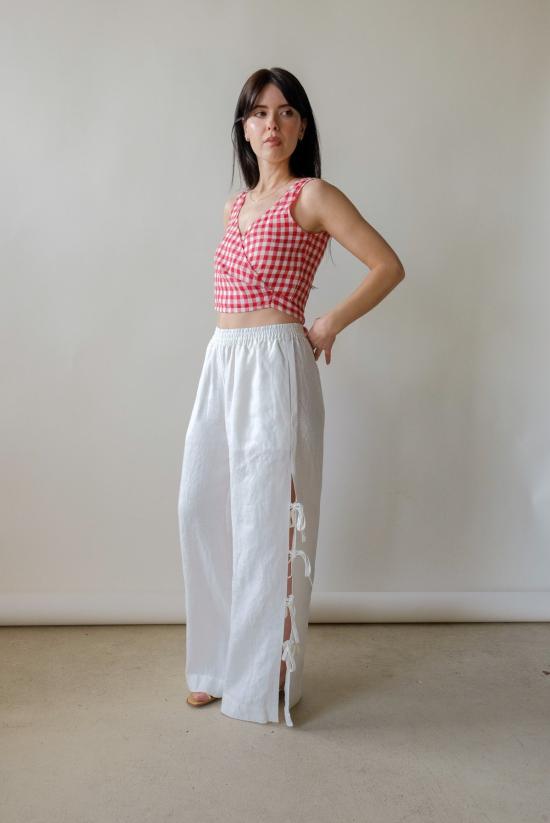  우마 왕 스트레이트 팬츠 우마 린넨 바지 - UMA WANG