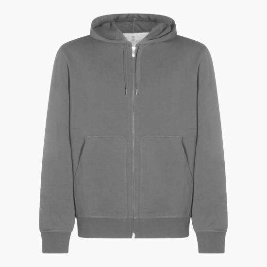  브루넬로 쿠치넬리 긴팔 티셔츠 코튼 스웨트셔츠 블랙