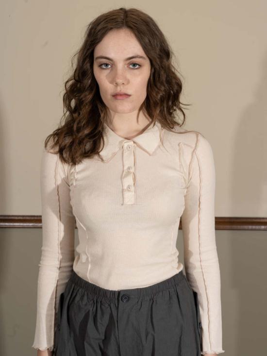  베이스레인지 긴팔 티셔츠 오마토 폴로 긴팔 상의 오프화이트