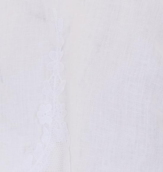  트윈셋 민소매 티셔츠 레이스 장식이 있는 린넨  탑 (화이트) - TWINSET