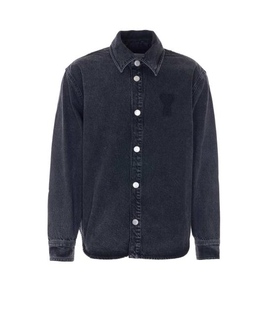  아미 자켓 Ami Alexandre Mattiussi Ami De Coeur 데님 오버셔츠 블랙