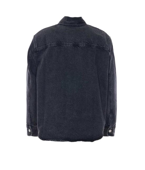  아미 자켓 Ami Alexandre Mattiussi Ami De Coeur 데님 오버셔츠 블랙 - AMI