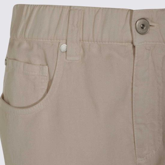  브루넬로 쿠치넬리 스트레이트 팬츠 Brunello Cucinelli 코튼 진 - BRUNELLO CUCINELLI