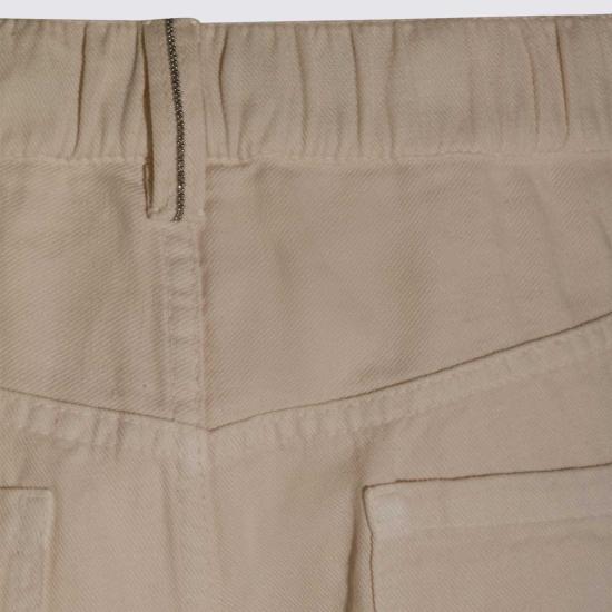  브루넬로 쿠치넬리 스트레이트 팬츠 Brunello Cucinelli 코튼 진 - BRUNELLO CUCINELLI