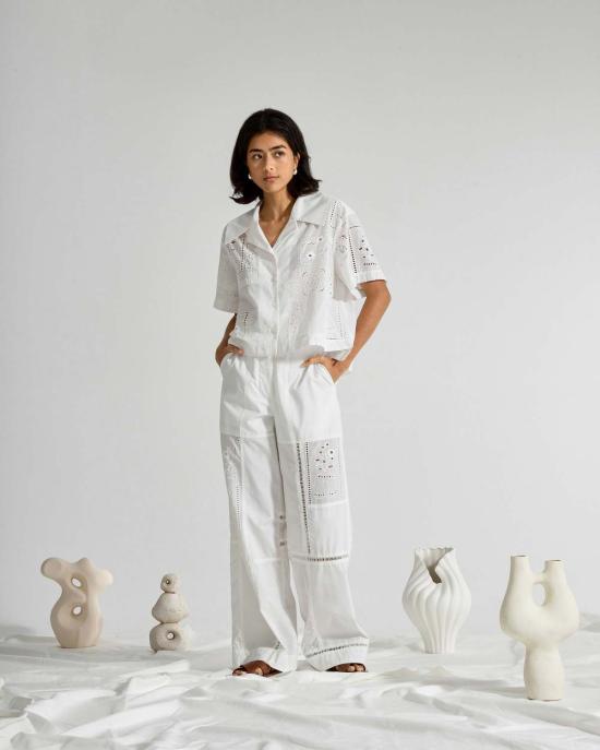  퓨처 클래식스 셔츠 퓨처 클래식 캠프 칼라 오에브르 셔츠 오프 화이트 - FUTURE CLASSICS