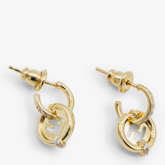  펜디 이어링 골드톤 크리스탈 - FENDI