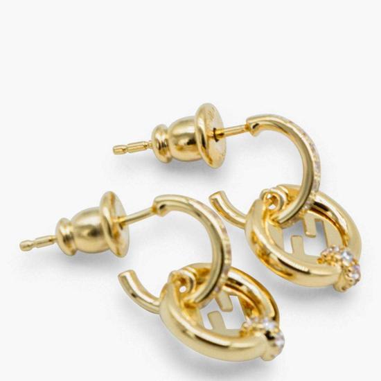  펜디 이어링 골드톤 크리스탈 - FENDI