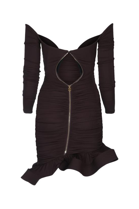 26SS 엘리자베타프랜치 숏 원피스 AB88062E2 EV9 DARKCHOCOLATE - ELISABETTA FRANCHI