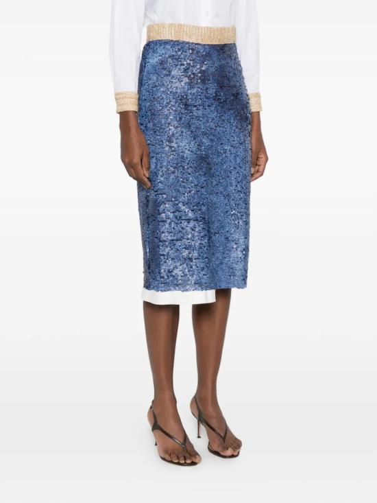 26SS 로산나 오캄포 미디 스커트 RO132OCB Denim - ROSANNA OCAMPO