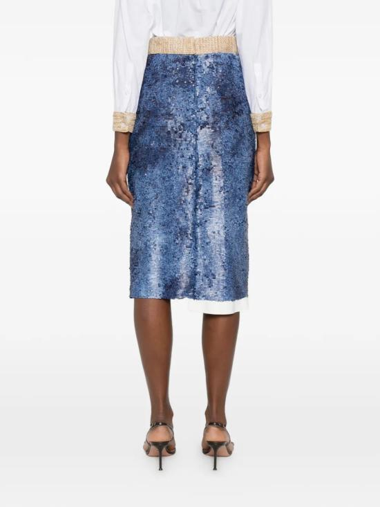 26SS 로산나 오캄포 미디 스커트 RO132OCB Denim - ROSANNA OCAMPO