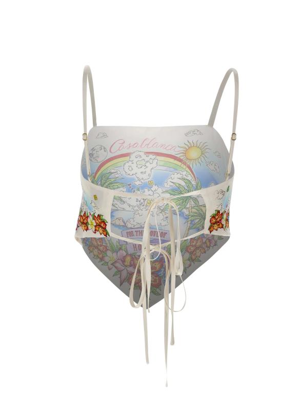 26SS 카사블랑카 민소매 티셔츠 WSS26TP091 01 MultiColour - CASABLANCA