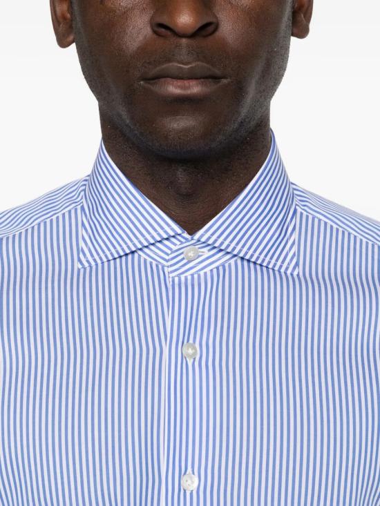 26SS 보리엘로 긴팔 셔츠 21019 2 STRIPE LIGHT BLUE - BORRIELLO