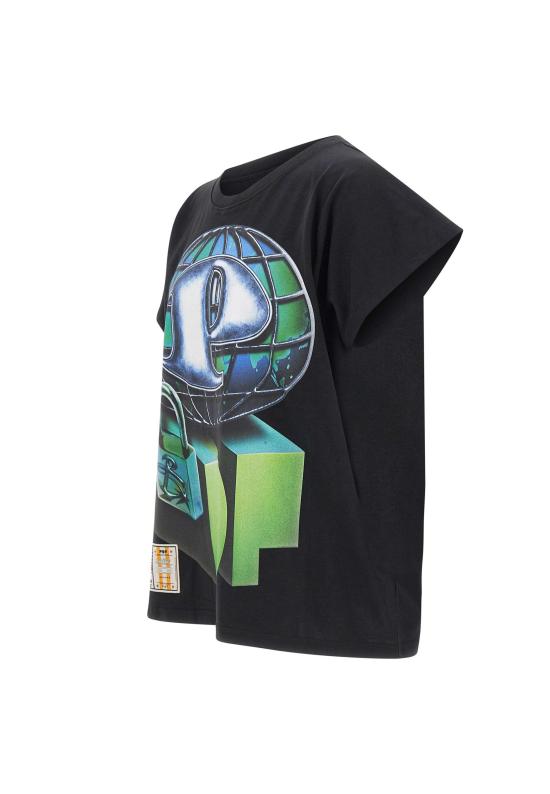 26SS 피디에프 반팔 티셔츠 DFM54033TJ112WORLD BLACK Black - PDF