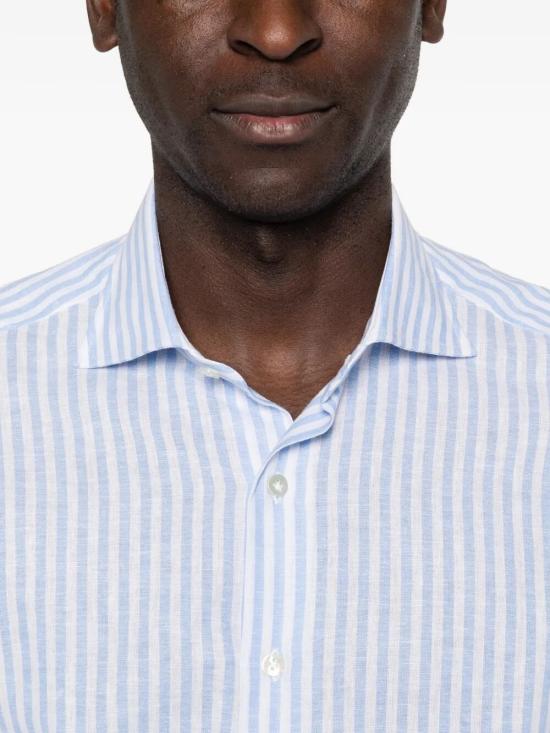 26SS 보리엘로 긴팔 셔츠 22015 2 STRIPE LIGHT BLUE - BORRIELLO