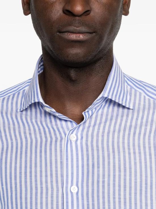 26SS 보리엘로 긴팔 셔츠 22027 2 STRIPE LIGHT BLUE - BORRIELLO