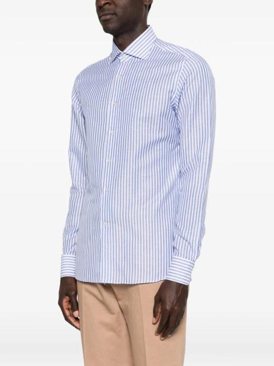 26SS 보리엘로 긴팔 셔츠 22027 2 STRIPE LIGHT BLUE - BORRIELLO