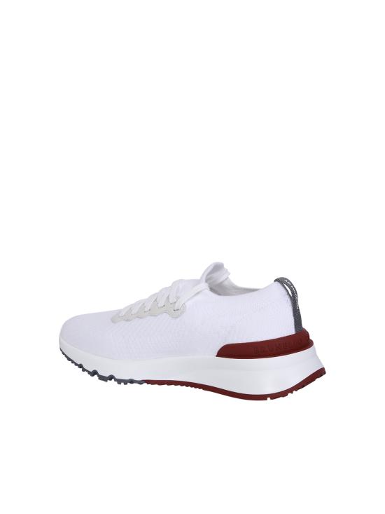 26SS 브루넬로 쿠치넬리 코튼 니트 세미 폴리쉬드 카프스킨 러너 MZUPMBO252 CJ987 White - BRUNELLO CUCINELLI