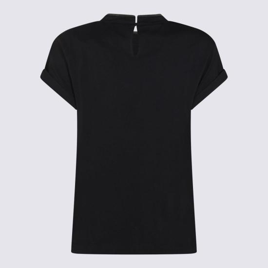  브루넬로 쿠치넬리 반팔 티셔츠 Brunello Cucinelli 코튼 티셔츠 Abisso - BRUNELLO CUCINELLI