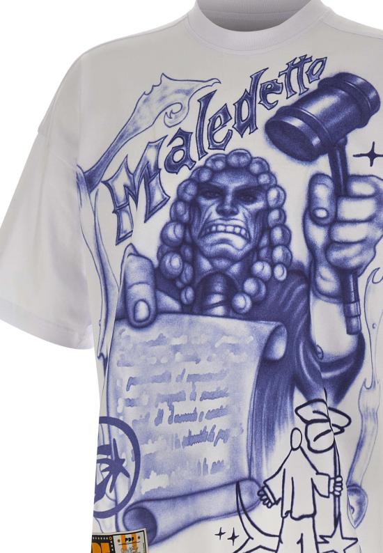 26SS 피디에프 반팔 티셔츠 DFM54029TJ112JUDGE WHITE White - PDF