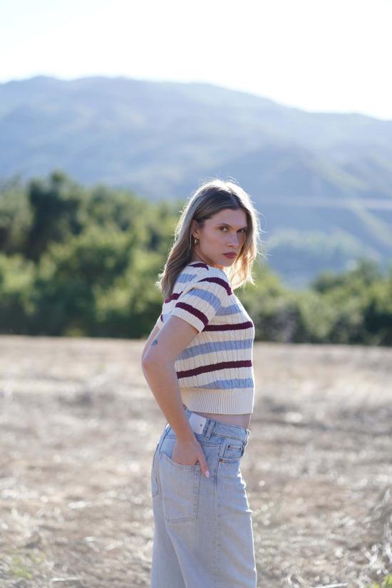  넬로 준 스웨터 Nello June Letti 반팔 크루 - NELLO JUNE