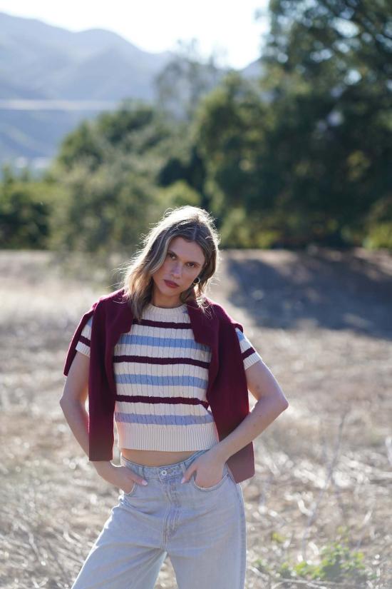  넬로 준 스웨터 Nello June Letti 반팔 크루 - NELLO JUNE