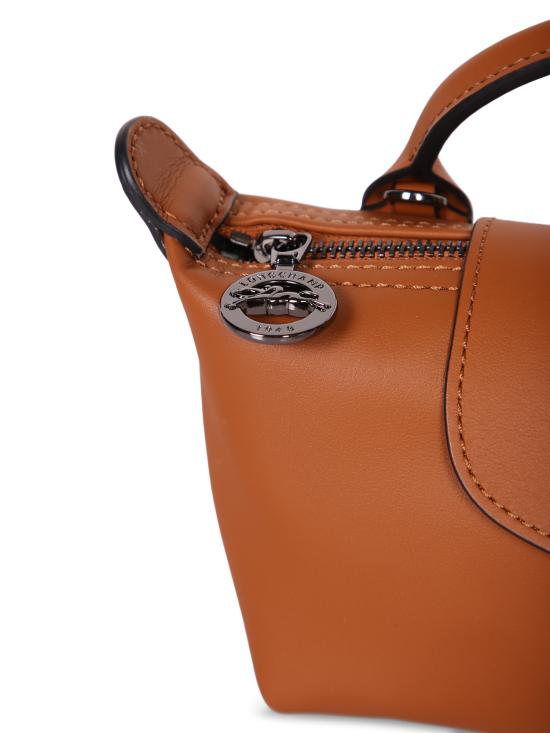 26SS 롱샴 르 플리아쥬 엑스트라 XS 레더 파우치 34205987 M19 Brown - LONGCHAMP