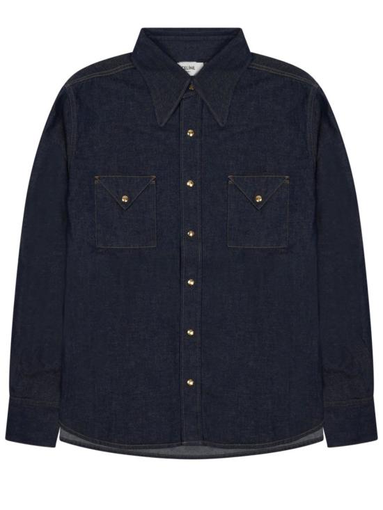  셀린느 셔츠 코튼 데님 셔츠 블루
