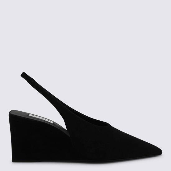  알라이아 힐/펌프스 블랙 가죽 펌프스