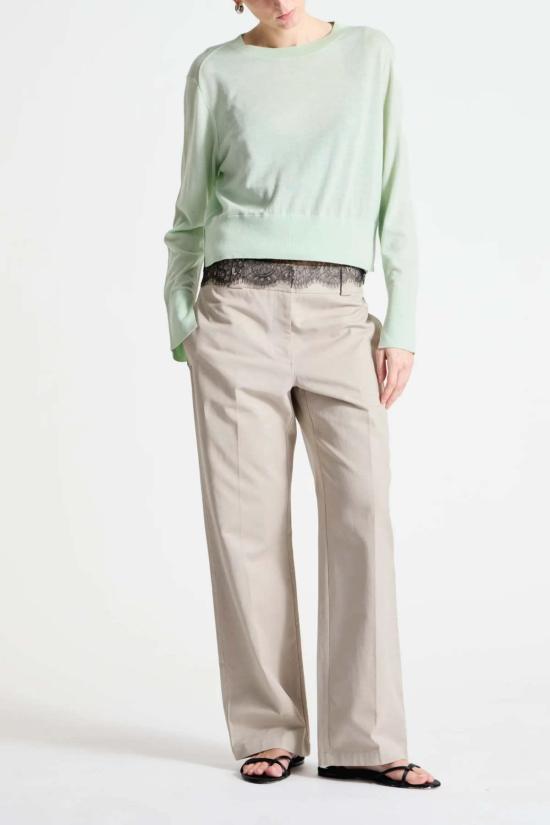  세인트 아트 뉴욕 스웨터 엘로디 레이어드 크루넥 탑