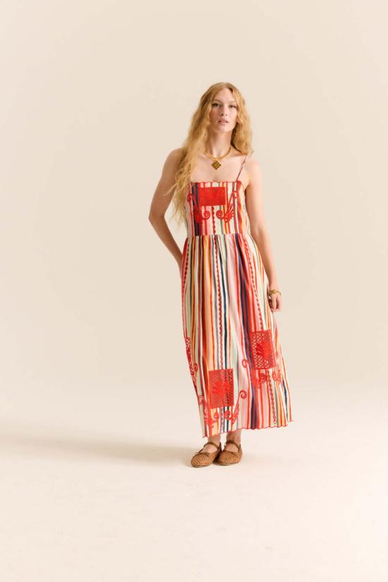  캐롤리나 케이 롱 원피스 Carolina K Della 드레스 멀티 스트라이프