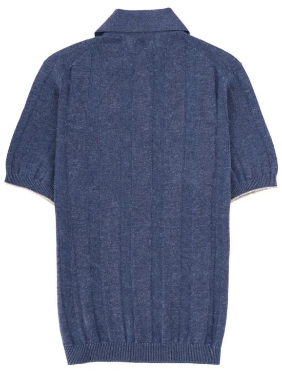  브루넬로 쿠치넬리 폴로 티셔츠 린넨 니트 폴로 셔츠 멀티컬러 - BRUNELLO CUCINELLI