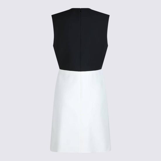  구찌 미디 원피스 블랙 앤 화이트 드레스 오프 화이트 - GUCCI