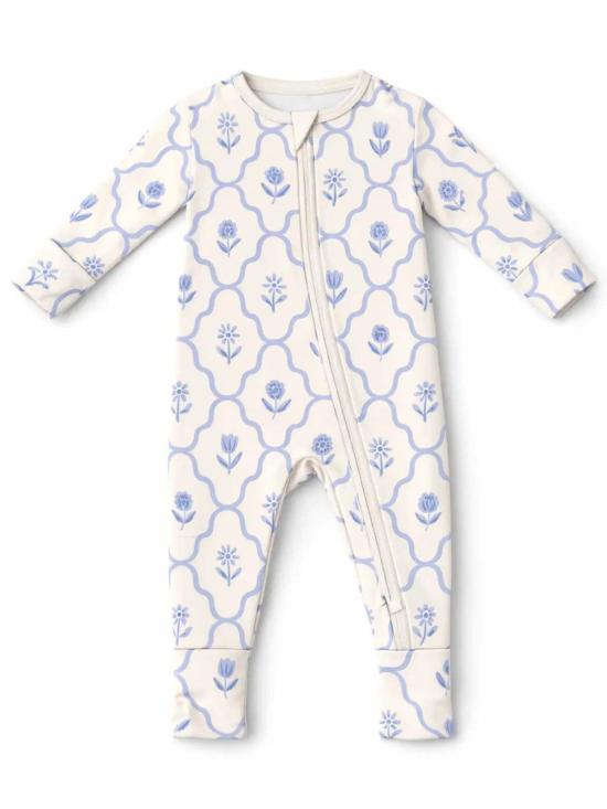  [키즈] Honeycomb Goods 라운지 웨어 키즈 허니콤 굿즈 지퍼형 대나무 잠옷 (더치 플로럴 패턴)