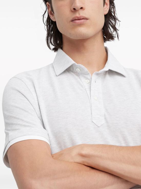  브루넬로 쿠치넬리 폴로 티셔츠 ME8543966 CY887PERLA - BRUNELLO CUCINELLI