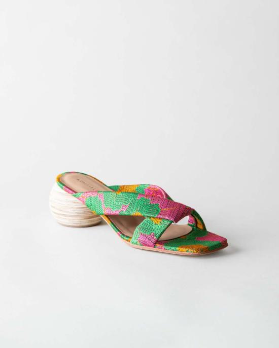  후마 블랑코 뮬/슬리퍼 Huma Blanco 키라 힐  플로럴 - HUMA BLANCO