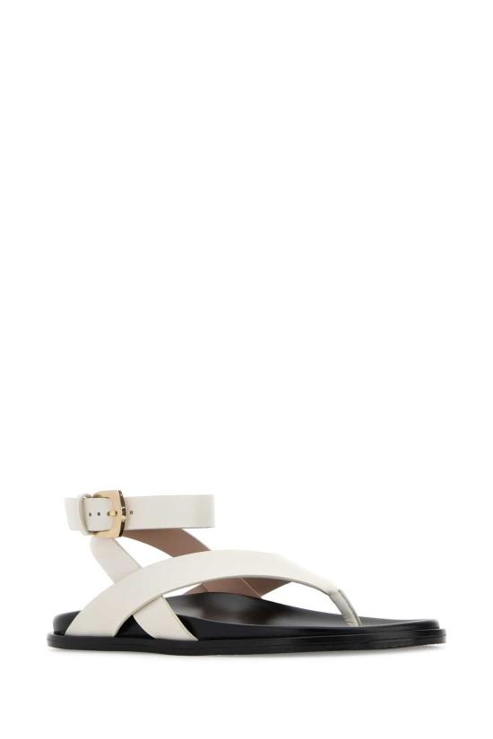  스튜어트 와이츠먼 샌들 가죽 메리케이트 끈  크림색 - STUART WEITZMAN