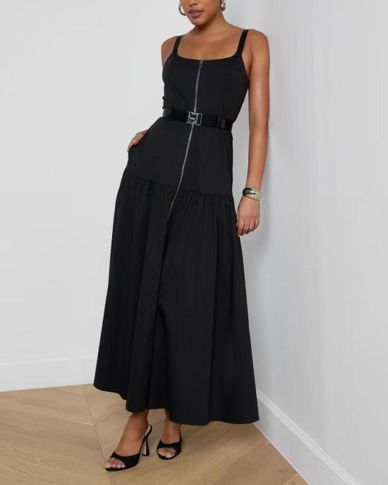  라장스 롱 원피스 리마 드레스 블랙 - L'AGENCE