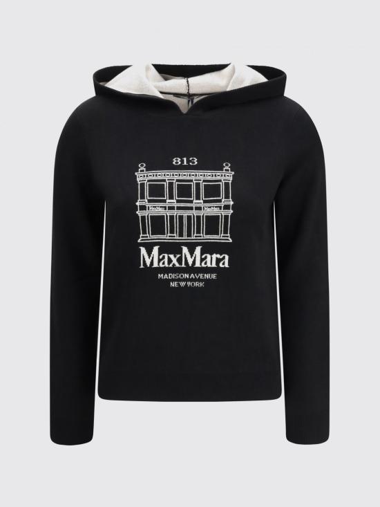 26SS 에스막스마라 후드 티셔츠 2619361201600 021 Black - 'S MAX MARA