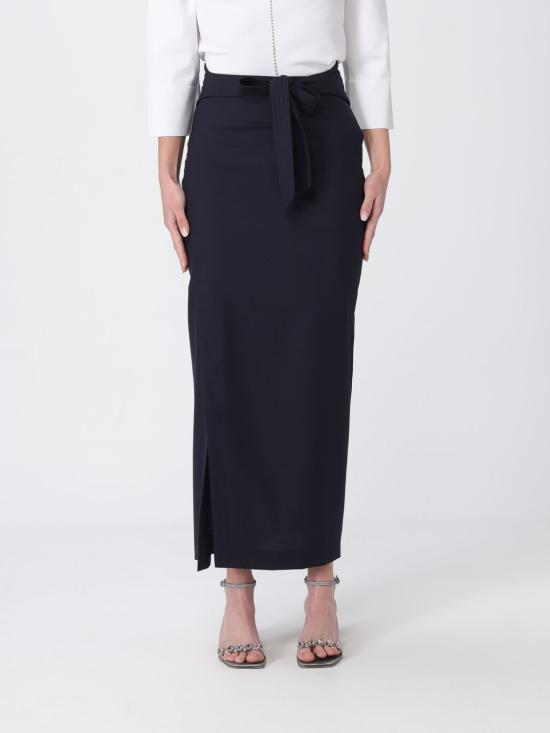 26SS 엠포리오 아르마니 롱 스커트 EW004371TE19442 UB142 Blue